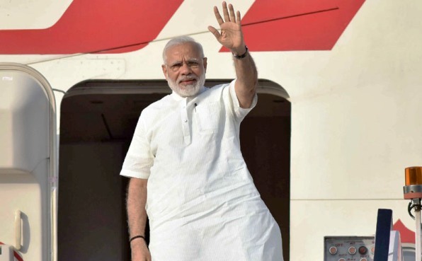 The Prime Minister, Shri Narendra Modi emplanes for his visit to Portugal, USA and Netherlands on June 24, 2017.